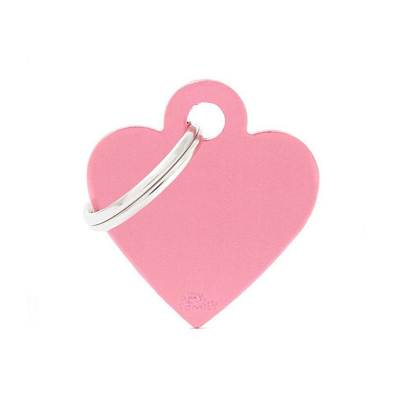 MF TAGS SMALL HEART ALUMINUM PINK