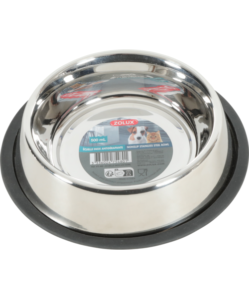 ZOLUX small STAINLESS STEEL ROUND BOWL 500ml