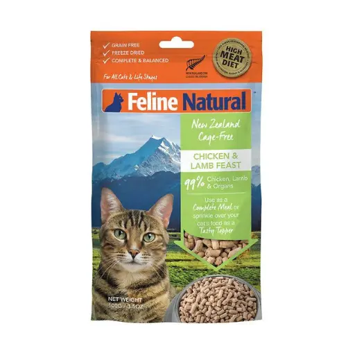 Feline Natural Freeze Dried Chicken and Lamb Feast for cats 100g