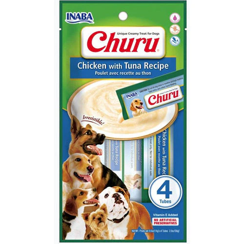 INABA CHURU CHICKEN WITH TUNA RECIPE 14Gx4 TUBES FOR DOGS