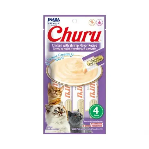 INABA CHURU CHICKEN WITH SHRIMP FLAVOR FOR CAT 4x14g