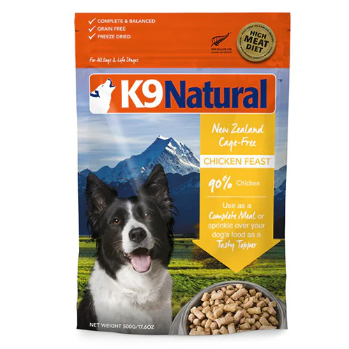 K9 Natural Freeze Dried Chicken Feast for dogs 500g