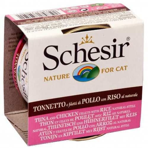 SCHESIR CAT TUNA AND CHICKEN WITH RICE CAN 85G
