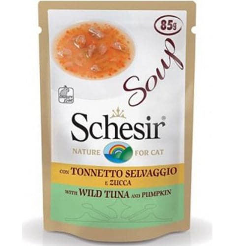 SCHESIR CAT SOUP WILD TUNA AND PUMPKIN  POUCH 85G