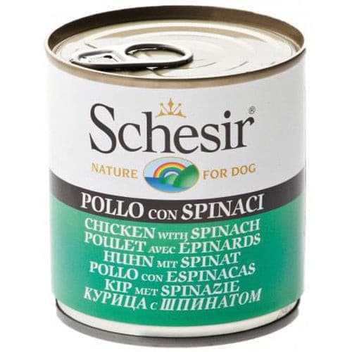 SCHESIR DOG CHICKEN WITH SPINACH CAN 285G
