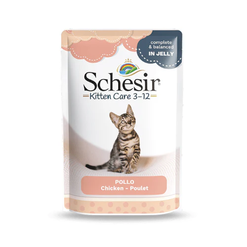 SCHESIR KITTEN CARE 3-12 CAT POUCH CHICKEN IN JELLY 85G