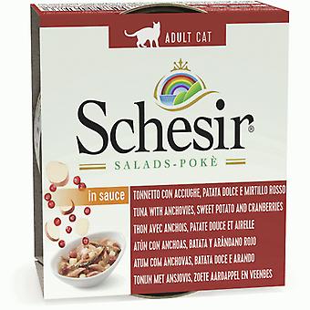 SCHESIR CAT TUNA WITH ANCHOVY,SWEET POTATO CAN 85G