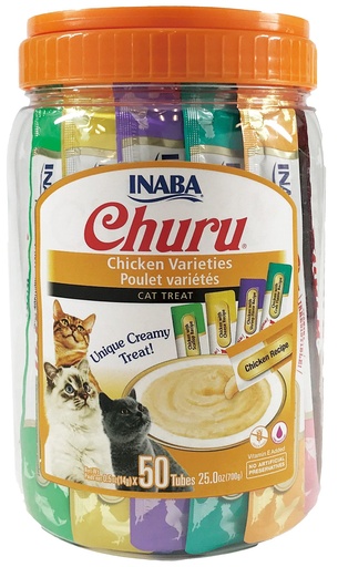 INABA Churu Creamy Cat Treat W Taurine 50 Tubes  Chicken Variety